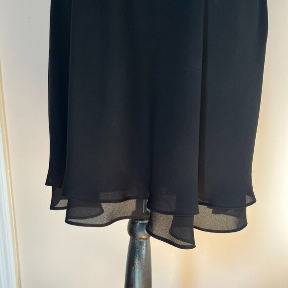 ABS Evening Collection Black Chiffon Cocktail Dress, Size 8 (fits like a 6) - Picture 5 of 10